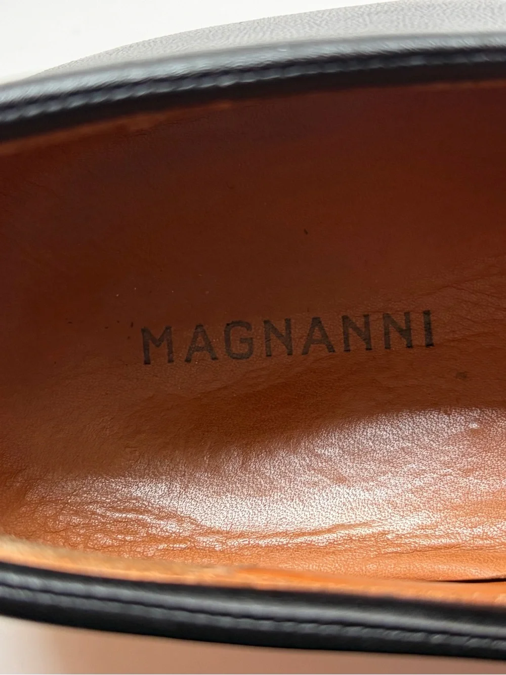 Magnanni Black Leather Cap-Toe Oxfords Men's 12 D Made in Spain